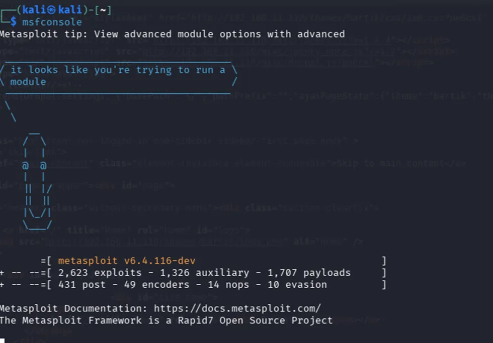 msfconsole banner
