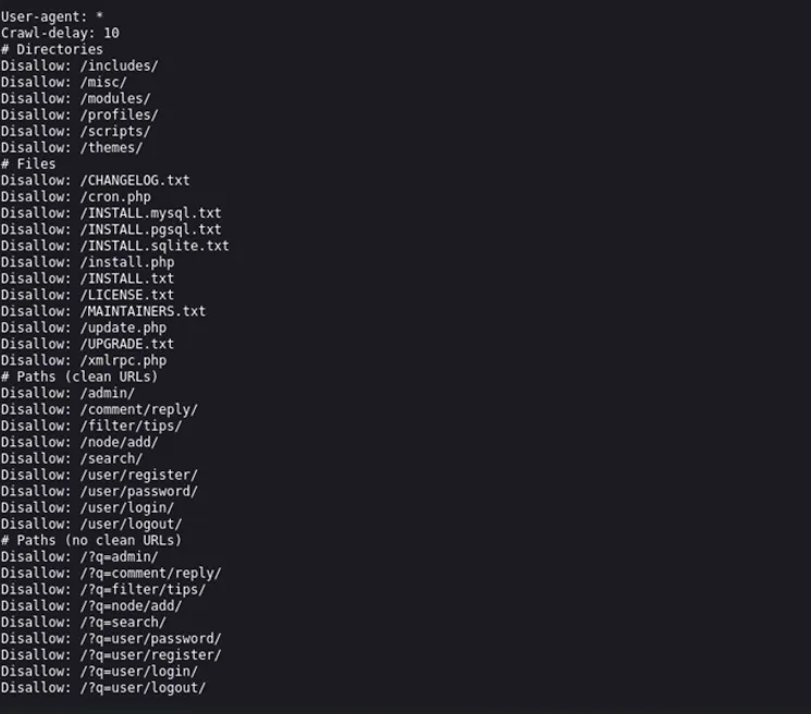 robots.txt contents